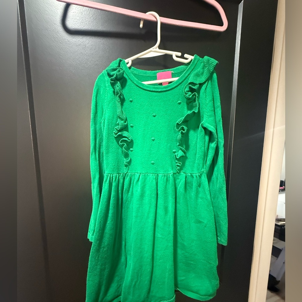 Lilly Pulitzer Green Ruffle Kids Dress